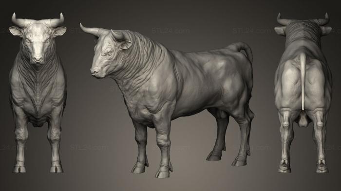 Статуэтки животных (Реалистичная Скульптура Быка, STKJ_0177) 3D модель для ЧПУ станка