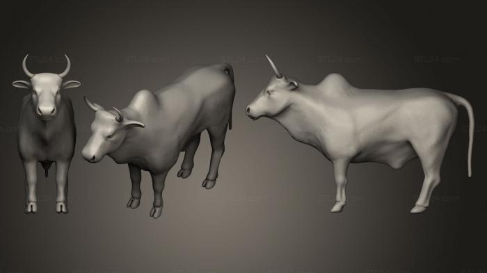 Статуэтки животных (Бычья модель реального времени, STKJ_0178) 3D модель для ЧПУ станка