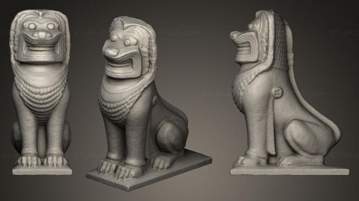 Animal figurines (Cambodian granite Lion 1957, STKJ_0185) 3D models for cnc