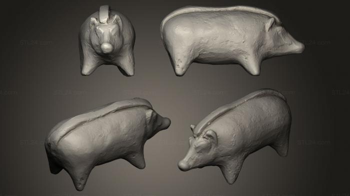 Статуэтки животных (Керамическая фигурка кабана, STKJ_0187) 3D модель для ЧПУ станка