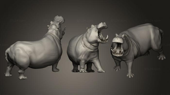 Animal figurines (Ceramic Hippopotamus, STKJ_0188) 3D models for cnc