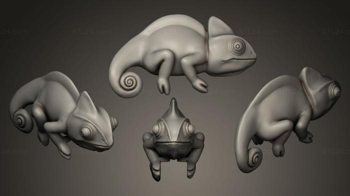 Animal figurines (Chameleon for Monitor Climb, STKJ_0191) 3D models for cnc
