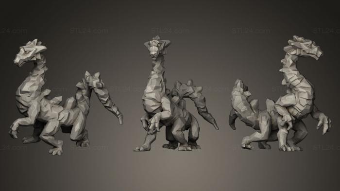 Статуэтки животных (Хрустальная Статуэтка Дракона, STKJ_0211) 3D модель для ЧПУ станка