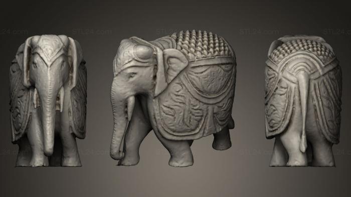Статуэтки животных (Скульптура индийского слона, STKJ_0218) 3D модель для ЧПУ станка
