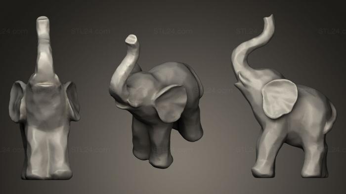 Статуэтки животных (Декоративный Слон, STKJ_0219) 3D модель для ЧПУ станка