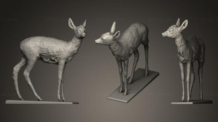 Статуэтки животных (Лань-олень, STKJ_0221) 3D модель для ЧПУ станка