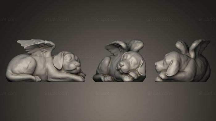 Статуэтки животных (Скульптура Собачьего ангела, STKJ_0232) 3D модель для ЧПУ станка