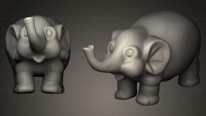 Статуэтки животных (Фигурка слона 3D, STKJ_0263) 3D модель для ЧПУ станка