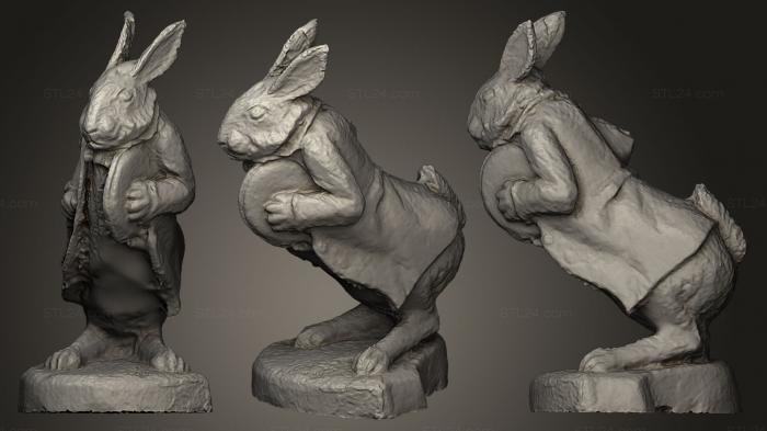 Статуэтки животных (Следуйте за Белым Кроликом Лландидно Саймоном Хеджером, STKJ_0281) 3D модель для ЧПУ станка