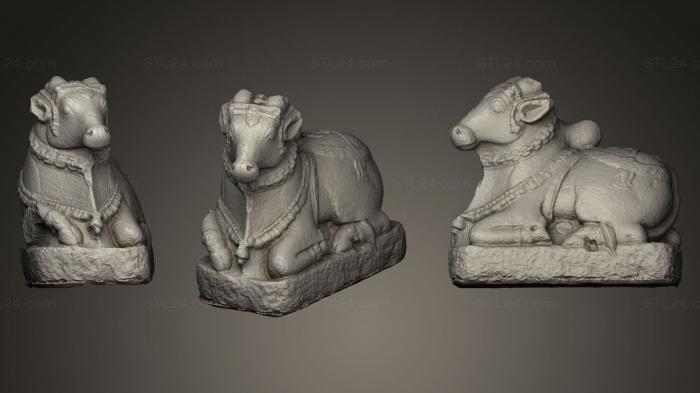 Статуэтки животных (Гранитная фигура быка Нанди, STKJ_0305) 3D модель для ЧПУ станка