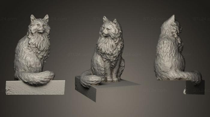 Статуэтки животных (Кошка, STKJ_0310) 3D модель для ЧПУ станка