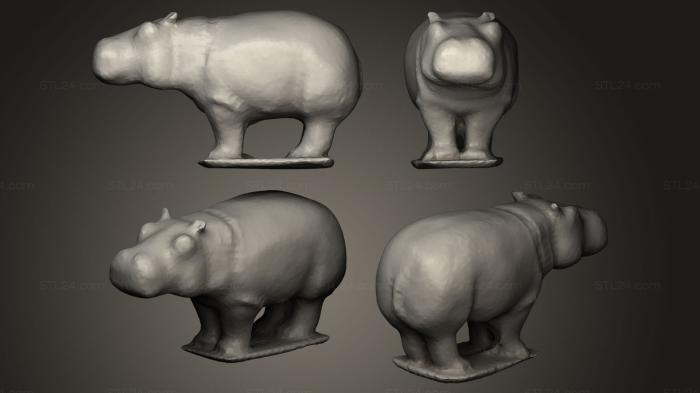 Animal figurines (Hippopotamus statue, STKJ_0315) 3D models for cnc