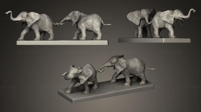 Статуэтки животных (Король и залив Слонов, STKJ_0333) 3D модель для ЧПУ станка