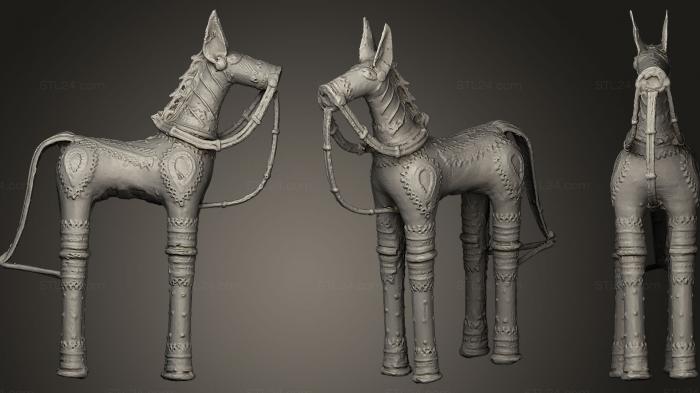 Статуэтки животных (Металлическая фигурка лошади, STKJ_0357) 3D модель для ЧПУ станка