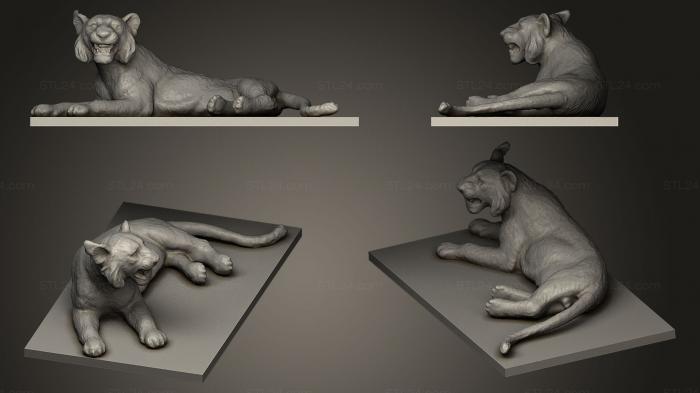 Animal figurines (Model Tiger Metashape, STKJ_0361) 3D models for cnc