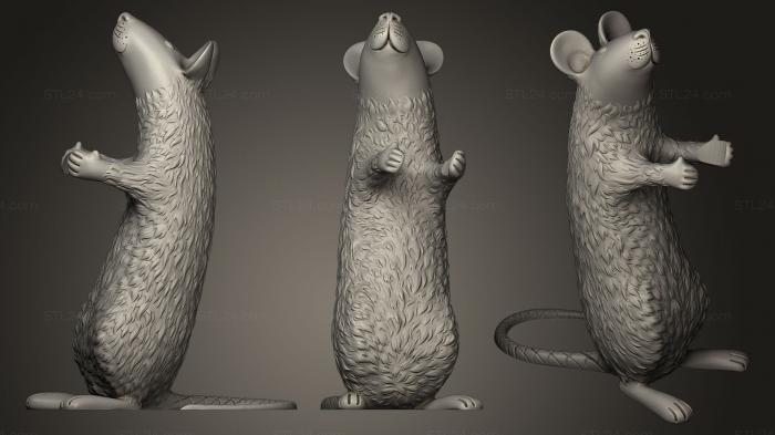 Статуэтки животных (3D-модель лампы мышь, STKJ_0365) 3D модель для ЧПУ станка