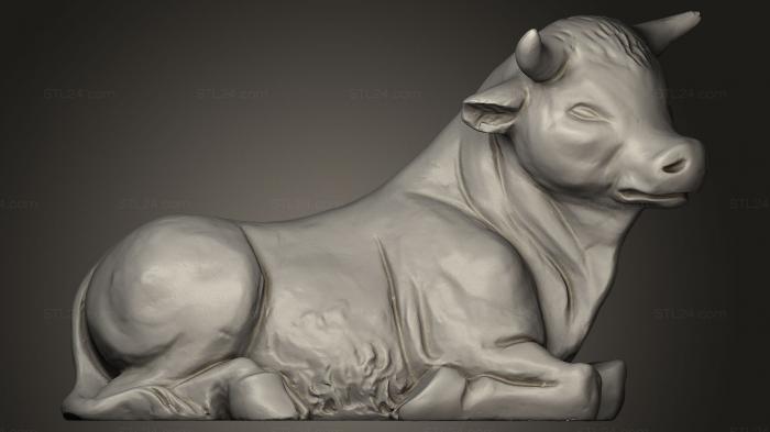 Статуэтки животных (Статуэтка вертепа Бык Беленский фарфор, STKJ_0369) 3D модель для ЧПУ станка