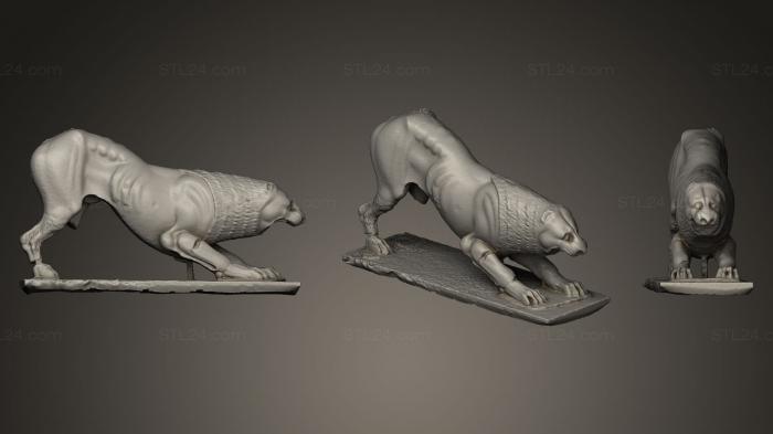 Статуэтки животных (Памятник Нереиде лев, STKJ_0372) 3D модель для ЧПУ станка