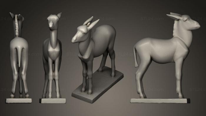 Статуэтки животных (Ослик Джейн Пупле, STKJ_0375) 3D модель для ЧПУ станка