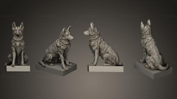 Статуэтки животных (Собака сторожевая, STKJ_0376) 3D модель для ЧПУ станка