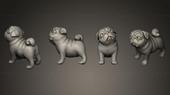 Animal figurines (Question Pug STL for 3D, STKJ_0406) 3D models for cnc