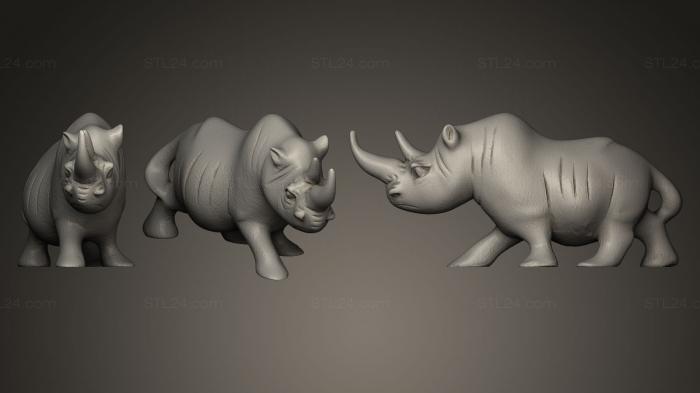 Animal figurines (Rhino Sculpture 3D_2, STKJ_0422) 3D models for cnc