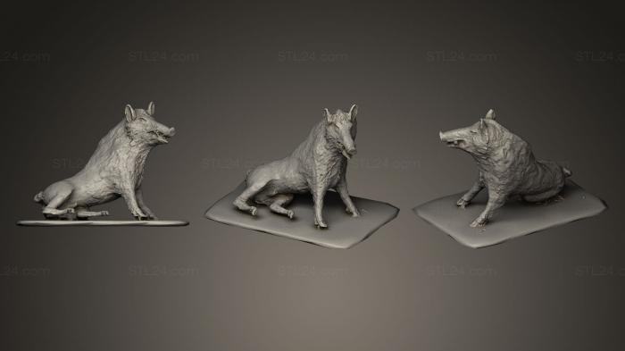Статуэтки животных (Санглиер Ронд пойнт Дю Казино, STKJ_0426) 3D модель для ЧПУ станка
