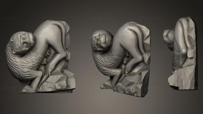 Статуэтки животных (Скульптура льва 17 в. неизвестный скульптор, STKJ_0431) 3D модель для ЧПУ станка