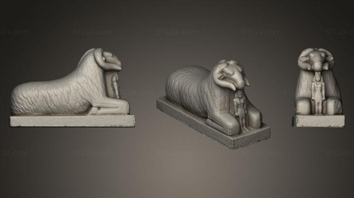 Animal figurines (Statue of the ram of Amun, STKJ_0445) 3D models for cnc