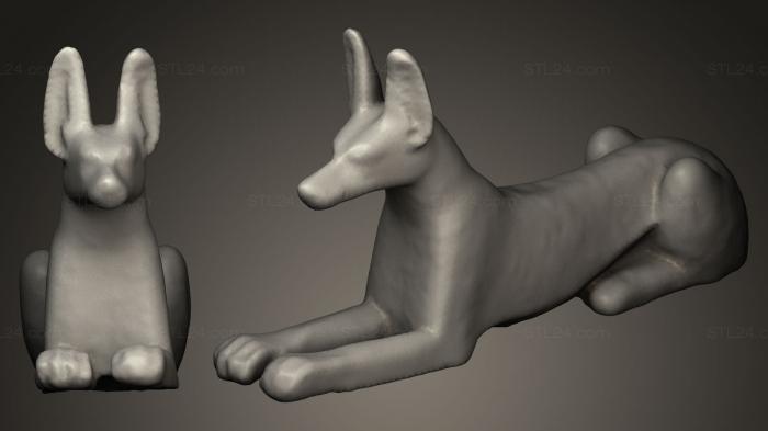 Статуэтки животных (Статуэтка шакала, STKJ_0446) 3D модель для ЧПУ станка
