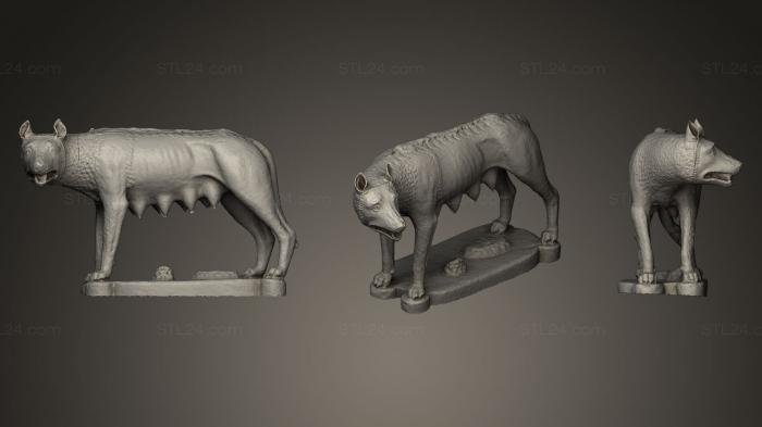 Статуэтки животных (Капитолийская волчица, STKJ_0451) 3D модель для ЧПУ станка