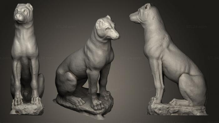 Статуэтки животных (Надгробная статуя собаки, STKJ_0460) 3D модель для ЧПУ станка