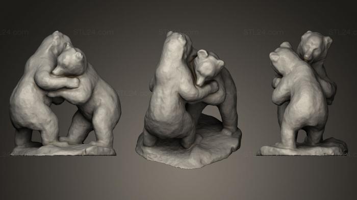 Статуэтки животных (Белые медведи с Одесской киностудии, STKJ_0470) 3D модель для ЧПУ станка