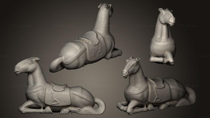 Animal figurines (Chinese carved Malachite horse, STKJ_0507) 3D models for cnc