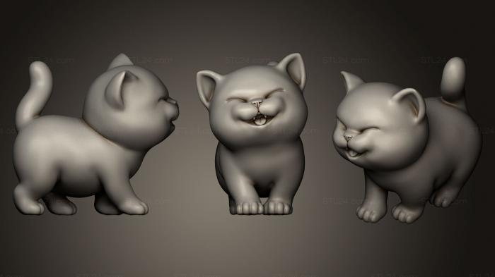 Статуэтки животных (Милый Котенок, Гуляющий, STKJ_0516) 3D модель для ЧПУ станка