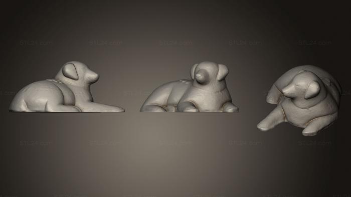 Статуэтки животных (Скульптура собаки с маленькими крылышками, STKJ_0530) 3D модель для ЧПУ станка