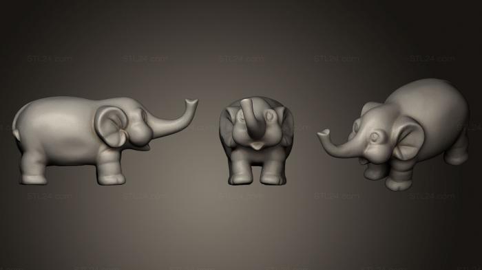 Статуэтки животных (Фигурка Слона 3, STKJ_0537) 3D модель для ЧПУ станка