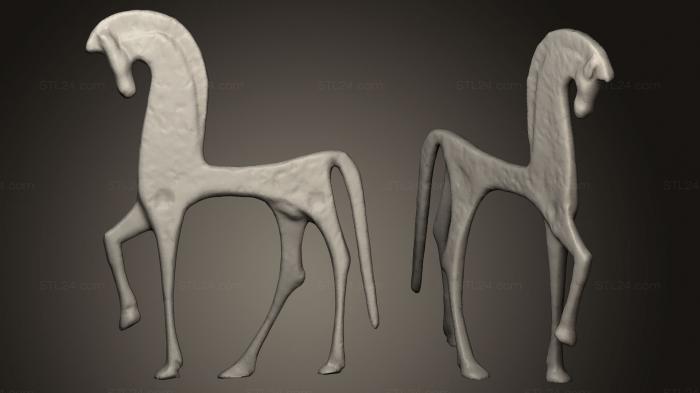 Статуэтки животных (Этрусская фигурка лошади версия из чистого золота, STKJ_0540) 3D модель для ЧПУ станка