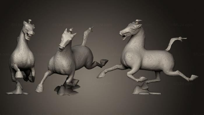 Статуэтки животных (Летающий конь Кансу, STKJ_0544) 3D модель для ЧПУ станка