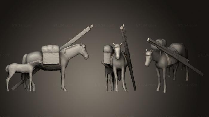 Статуэтки животных (Рабочая лошадь1959 1963, STKJ_0570) 3D модель для ЧПУ станка
