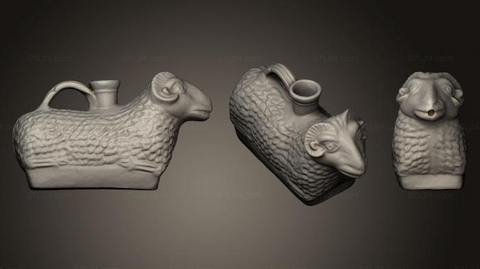 Animal figurines (Ram vessel in the form of a ram, STKJ_0612) 3D models for cnc