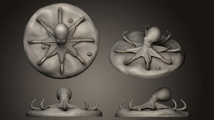 Animal figurines (Red Octopus Fgurine, STKJ_0616) 3D models for cnc