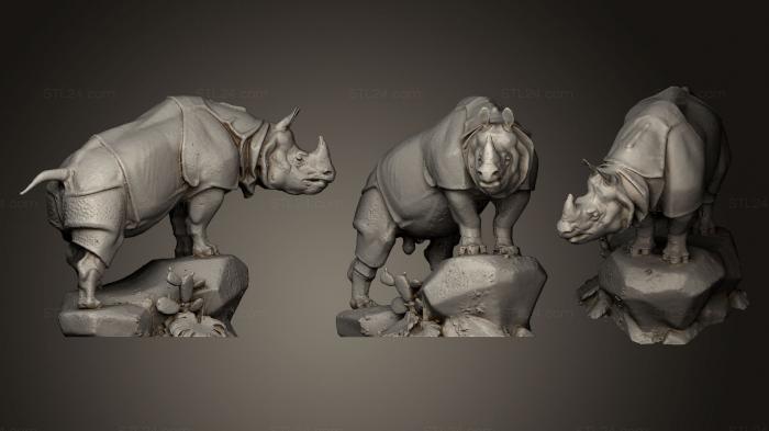 Статуэтки животных (Носороги в музее Орсе Париж, STKJ_0621) 3D модель для ЧПУ станка