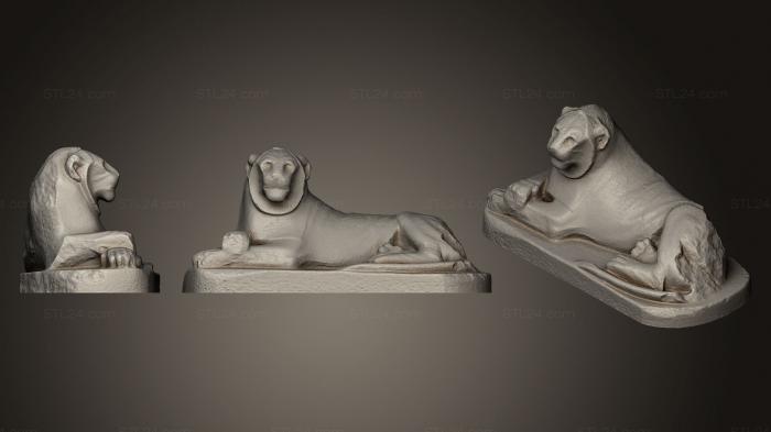 Статуэтки животных (Правильный лев Прудхо, STKJ_0642) 3D модель для ЧПУ станка