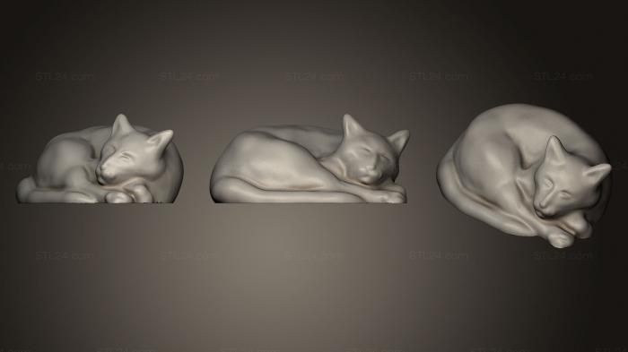 Animal figurines (A statue for Solomon cat, STKJ_0668) 3D models for cnc