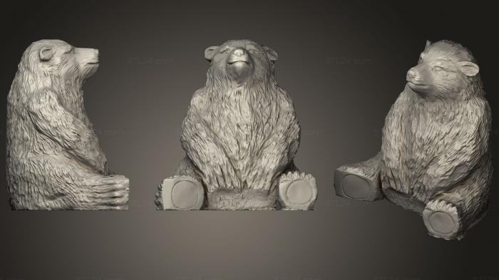 Статуэтки животных (Сканирование фотограмметрии скульптуры Медведя, STKJ_0734) 3D модель для ЧПУ станка