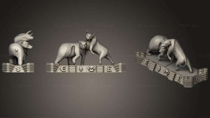 Animal figurines (Bookends The Market 120mm Height, STKJ_0763) 3D models for cnc