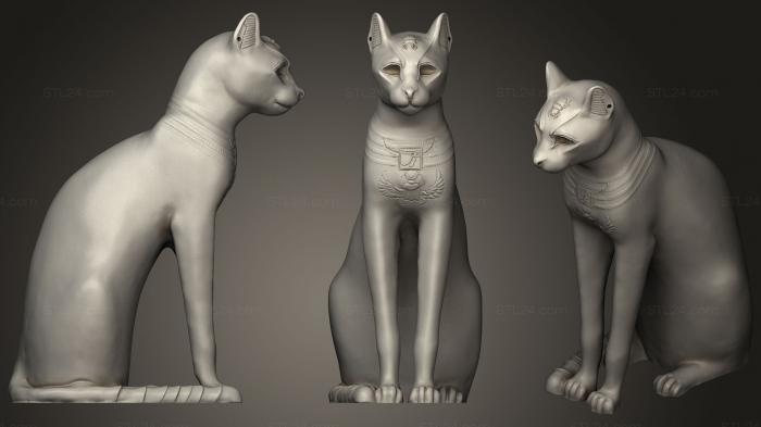 Статуэтки животных (Кошка в Британском музее в Лондоне, STKJ_0800) 3D модель для ЧПУ станка