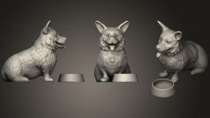 Статуэтки животных (Ковбой Бибоп Эйн Пемброк Вельш Корги, STKJ_0849) 3D модель для ЧПУ станка