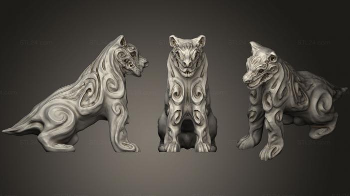 Animal figurines (Demon Dog Statue Remix, STKJ_0874) 3D models for cnc